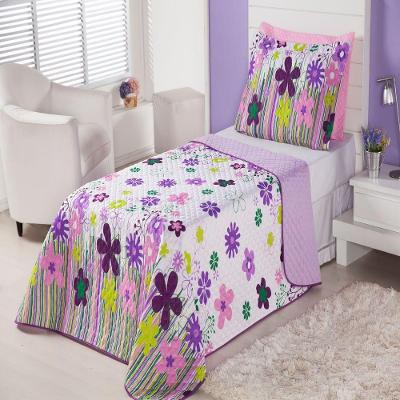 Cobre Leito Infantil Garden Lilás Enxovais Aquarela 2 Peças