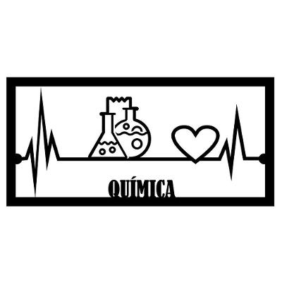 Quadro Química 60cmx29cm - Cria Arte Laser Preto