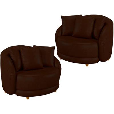 Kit 2 Poltronas Decorativas Pes Madeira Maly Corano Tcs 721 Moll Tcs 721