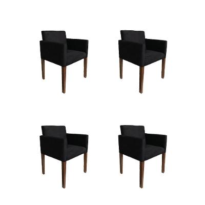 Kit 4 Poltronas Nina Estilo Retrô Ideal Para Sala De Estar - Preto - Cor: Preto