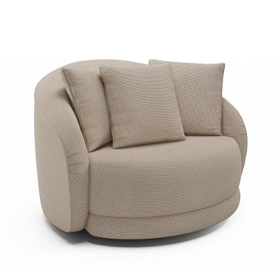 Poltrona Decorativa Giratória Para Sala 122cm Kaly M22 Linho Cru - Mpozenato