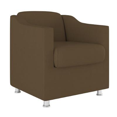 Poltrona Decorativa Tilla Consultório Recepção Suede Cor:Marrom