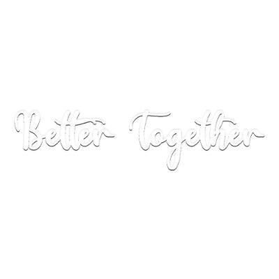 Arte Better Together 60cmx14,5cm - Cria Arte Laser Branco