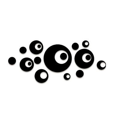 Arte Círculos 80cmx35cm - Cria Arte Laser Preto