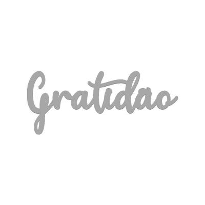 Arte Gratidão 36cmx16cm - Cria Arte Laser Cinza Claro