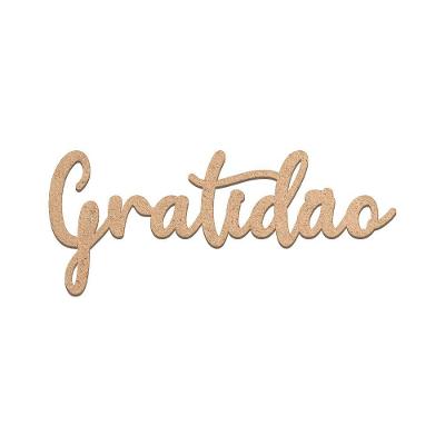 Arte Gratidão Mdf Cru 35cmx14,5cm - Cria Arte Laser Cru