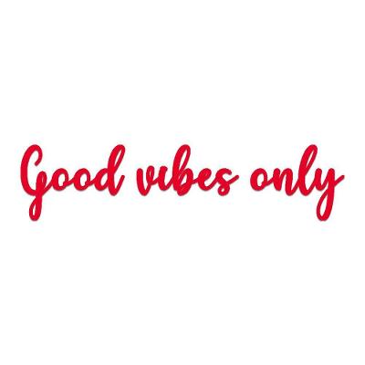 Arte Good Vibes 60cmx14cm - Cria Arte Laser Vermelho