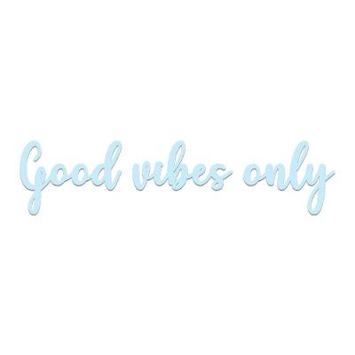 Arte Good Vibes 60cmx14cm - Cria Arte Laser Azul Claro