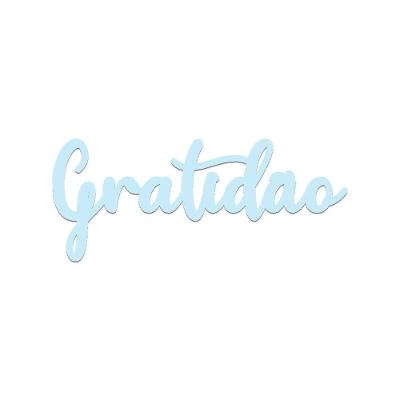 Arte Gratidão 36cmx16cm - Cria Arte Laser Azul Claro