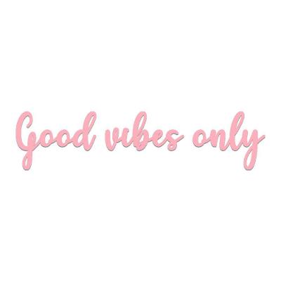 Arte Good Vibes 60cmx14cm - Cria Arte Laser Rosa Claro