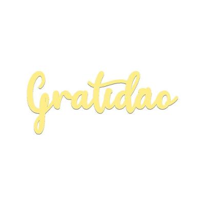 Arte Gratidão 36cmx16cm - Cria Arte Laser Amarelo