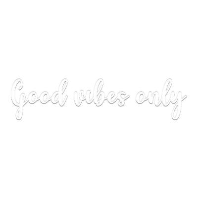 Arte Good Vibes 60cmx14cm - Cria Arte Laser Branco