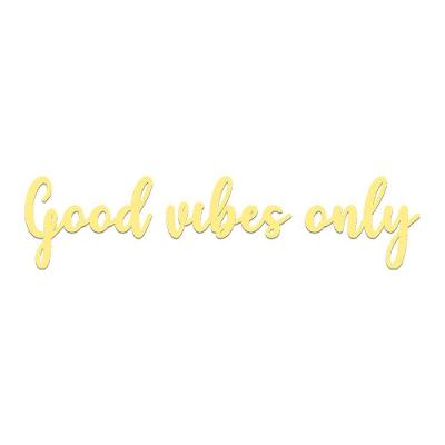 Arte Good Vibes 60cmx14cm - Cria Arte Laser Amarelo