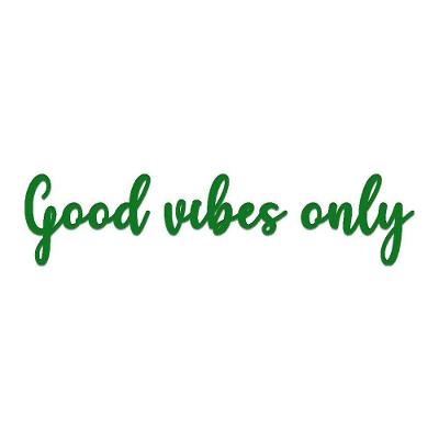 Arte Good Vibes 60cmx14cm - Cria Arte Laser Verde