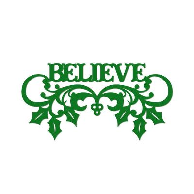 Believe Com Ramos 40cmx20cm - Cria Arte Laser Verde