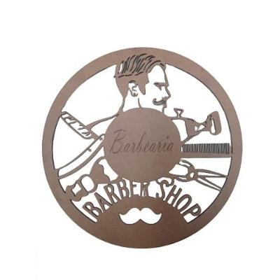Plaquinha Decorativa Barber Shop Natural Em Mdf [f031]