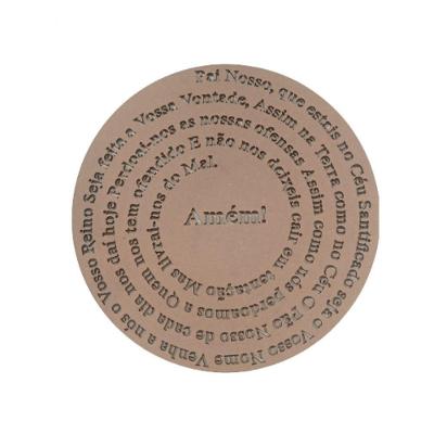 Oração Pai Nosso Mandala Redondo 30Cm Natural