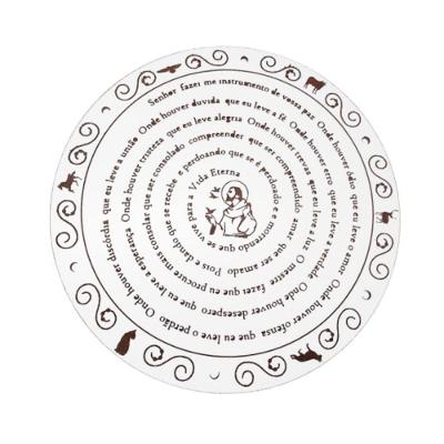 Mandala Oração De São Francisco Mdf Branco 60Cm
