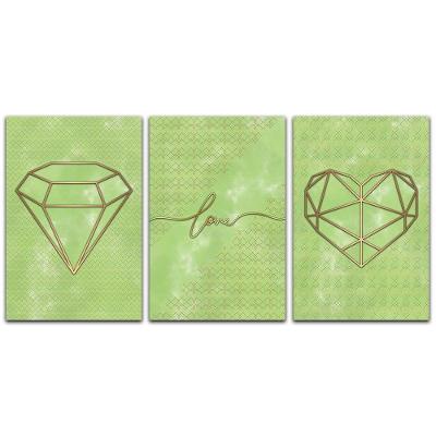 Kit Placas Quadros Decorativos 3 Pçs 20x30 Love Cores