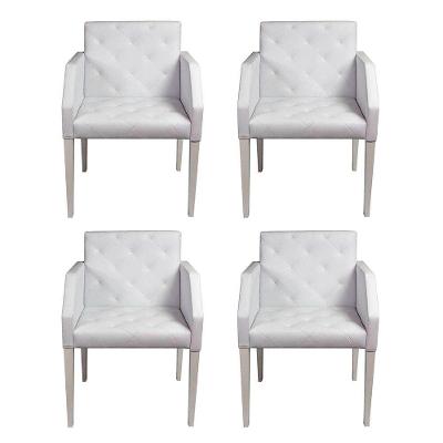 Kit 4 Poltronas Nina Costura Capitonê - Branco - Cor: Branco