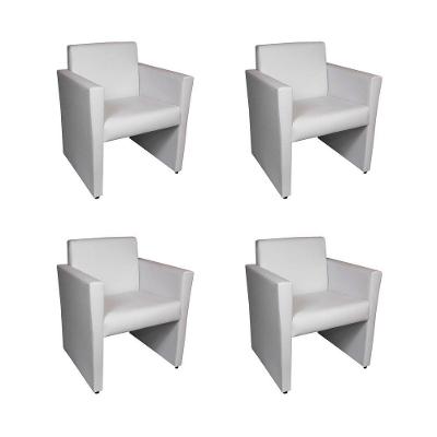 Kit 4 Poltronas Nina Slim 1 Lugar Pé Fechado - Branco - Cor: Branco