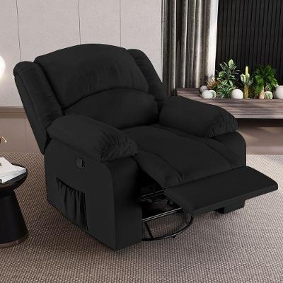 Poltrona Do Papai Reclinável Sala De Cinema Madrid Glider Manual Giratória Pu Preto G23