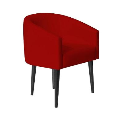 Poltrona Decorativa Sandy Para Escritório Consultório Em Courvin - Vermelho - Cor: Vermelho