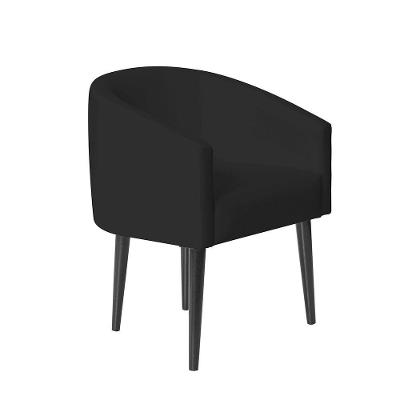Poltrona Decorativa Sandy Para Escritório Consultório Em Courvin - Preto - Cor: Preto