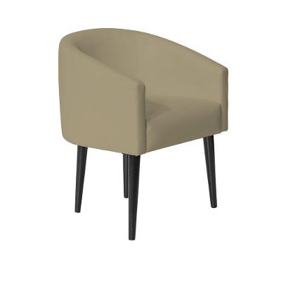 Poltrona Decorativa Sandy Para Escritório Consultório Em Courvin - Bege - Cor: Bege
