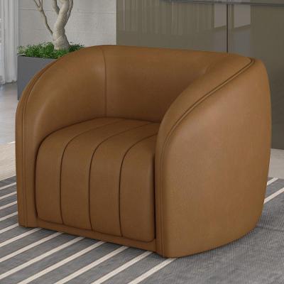 Poltrona Decorativa Sala De Estar Adam Pu Caramelo G45 - Gran Belo
