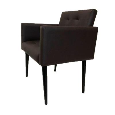 Poltrona Luca Plus Ideal Sala De Recepção Em Tecido Sintético - Marrom - Cor: Marrom
