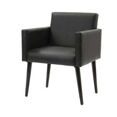 Poltrona Luca Sala De Recepção Em Tecido Sintético - Preto - Cor: Preto