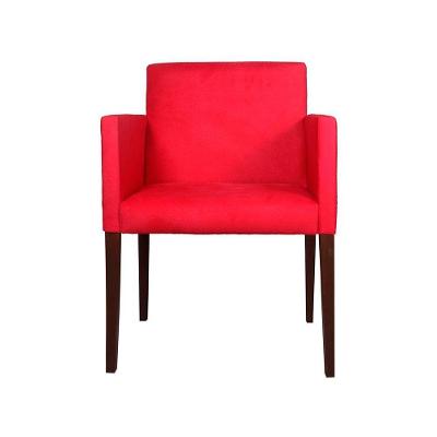 Poltrona Nina Tecido Suede Escritório Estofada - Vermelho - Cor: Vermelho