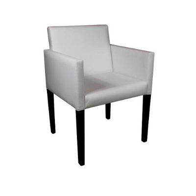 Poltrona Nina Slim Em Tecido Sintético Para Escritório E Sala De Recepção - Branco - Cor: Branco