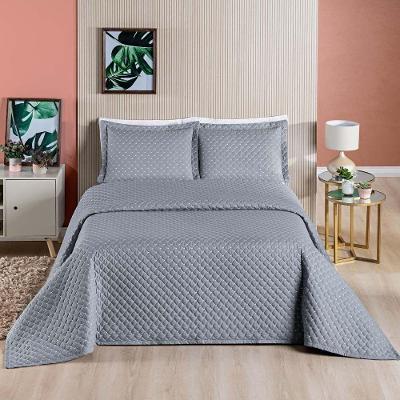 Kit Cobre Leito Vênus KingLiso 3 Peças - Cinza