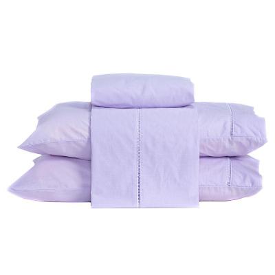 Jogo De Cama Casal Padrão 04 Peças Cor Lilás