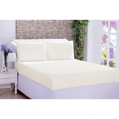 Jogo De Cama Lençol Ponto Palito Micropercal Casal 03 Peças Palha