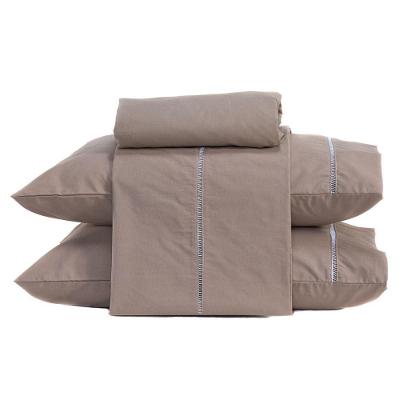 Jogo De Cama Solteiro 03 Peças 200 Fios Cor Caqui