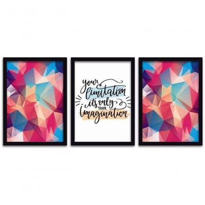 Conjunto Quadros Decorativos 3 pçs MDF 30x40 Forma Frases 2
