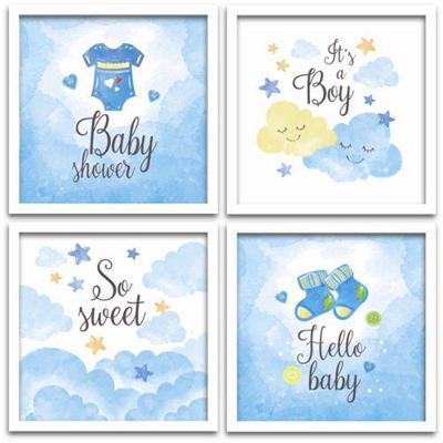 Conjunto Quadros Decorativos 4 peças 20x20 Its a Boy