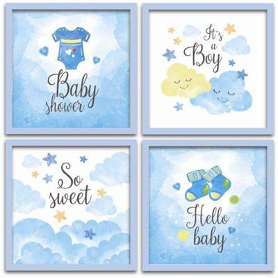 Conjunto Quadros Decorativos 4 peças 20x20 Its a Boy