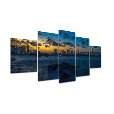 Kit Placas Decorativas 5 Peças 3D Borda Infinita Tokyo