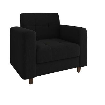 Poltrona Arezzo Linho Pés Chanfrado Tabaco - D'rossi Cor A79 Preto
