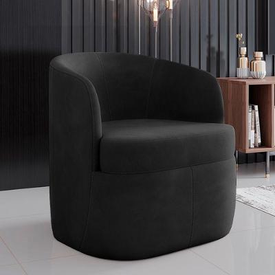 Poltrona Decorativa Bel Sala De Estar Base Giratória Veludo Cinza Escuro G33 - Gran Belo