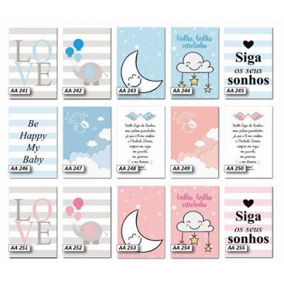 Kit Placas Quadros Decorativas 20 x 30 Infantil 5 unidades