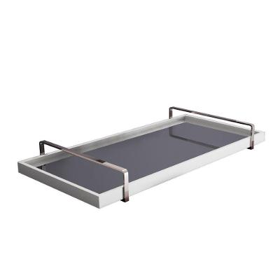 Bandeja Espelhada Alça Cromada Larflex Cor:Branco
