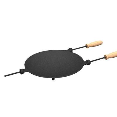 Chapa Disco Picanheira em Ferro com Cabos de Madeira 35 cm
