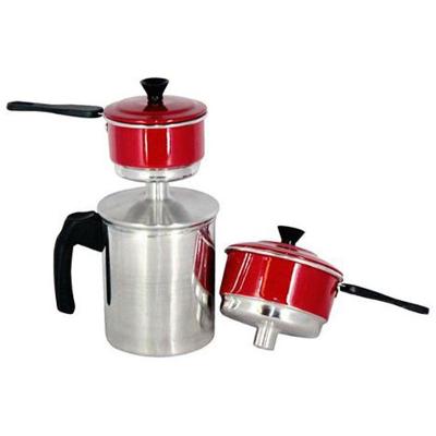 Cuscuzeiro Individual p/ Duas Pessoas Liso Vermelho Vermelho