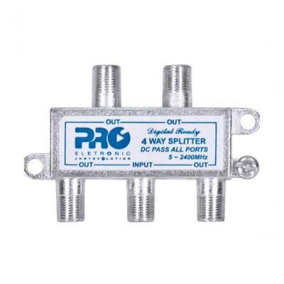 Divisor Satelite 1 Entrada E 4 Saidas - 5~2400 Mhz (Vhf / Uhv/Satelite) Com Passagem Dc Pqdv-2024B