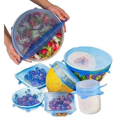 Kit 6 Super Tampas Potes Universal Stretch Silicone Premium